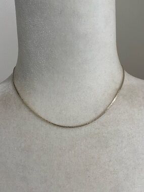925 Sterling Silver Serpentine Chain Necklace - Modern Contemporary Shabby Chic